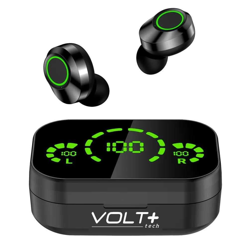 Wireless V5.3 LED Pro Earbuds suitable with your  Galaxy S22+/ 5G/Plus/Ultra IPX3 BlueTooth moisture & Sweatproof /Noise Reduction & Quad Mic(Black)