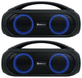 (2) Rockville GO PARTY MAX BASS Portable LED Bluetooth Speakers w/Wireless Link