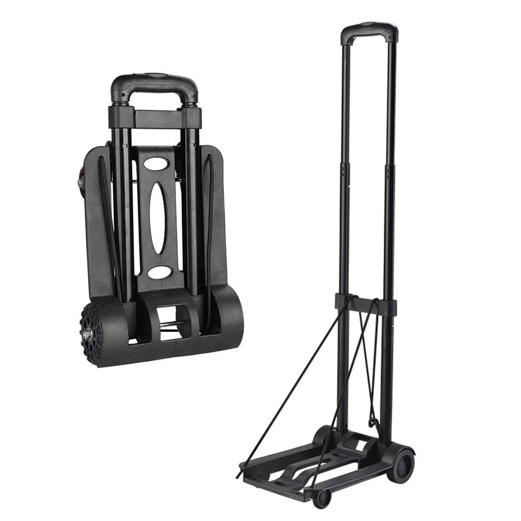 Black. siisll Big Capacity Heavy Duty Folding Hand Truck Luggage Cart for Moving Lightweight Utility Cart for Luggage Folding Cart with Wheels Collapsible Platform Cart for Home, Office and Travel Use