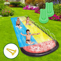Sancty 15.5ft Double Race aqua Slides Sprinkler for Children Backyard Game