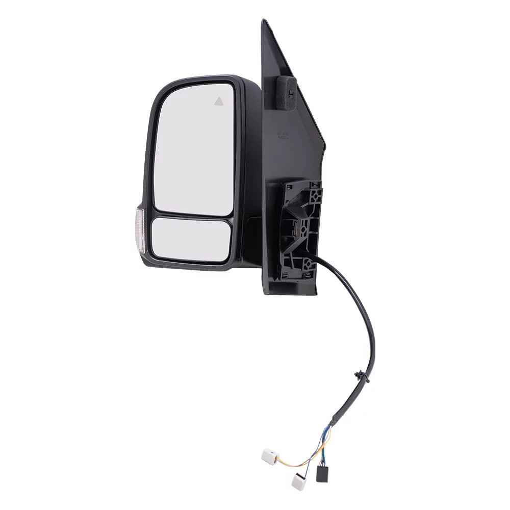 Brock Replacement Driver Side Power Mirror Textured Black with Heat, Signal, Blind Spot Detection & Manual Fold without Camera matching with 2019-2020 Sprinter Cargo 1500/2500/3500 (907)