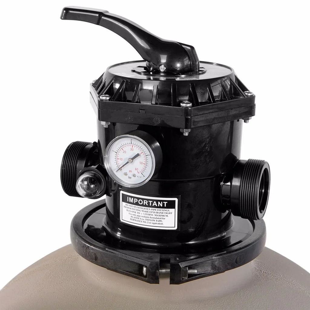 XtremepowerUS Sand Filter System 19", Pressure aqua, 360 degree rotation of valve 24,000 Gallons, Gray