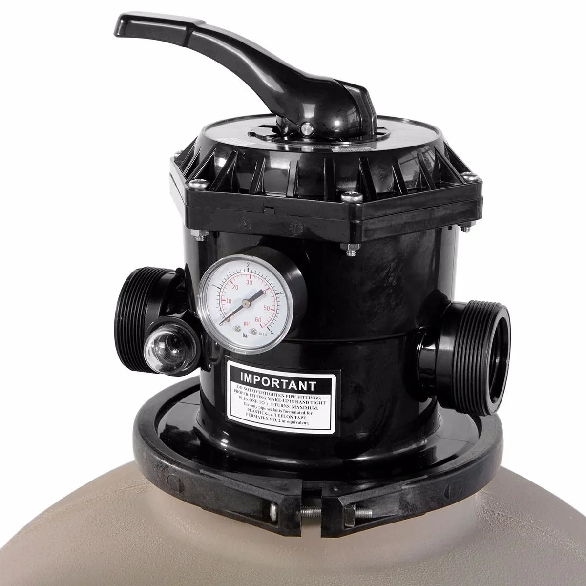 XtremepowerUS Sand Filter System 19", Pressure aqua, 360 degree rotation of valve 24,000 Gallons, Gray