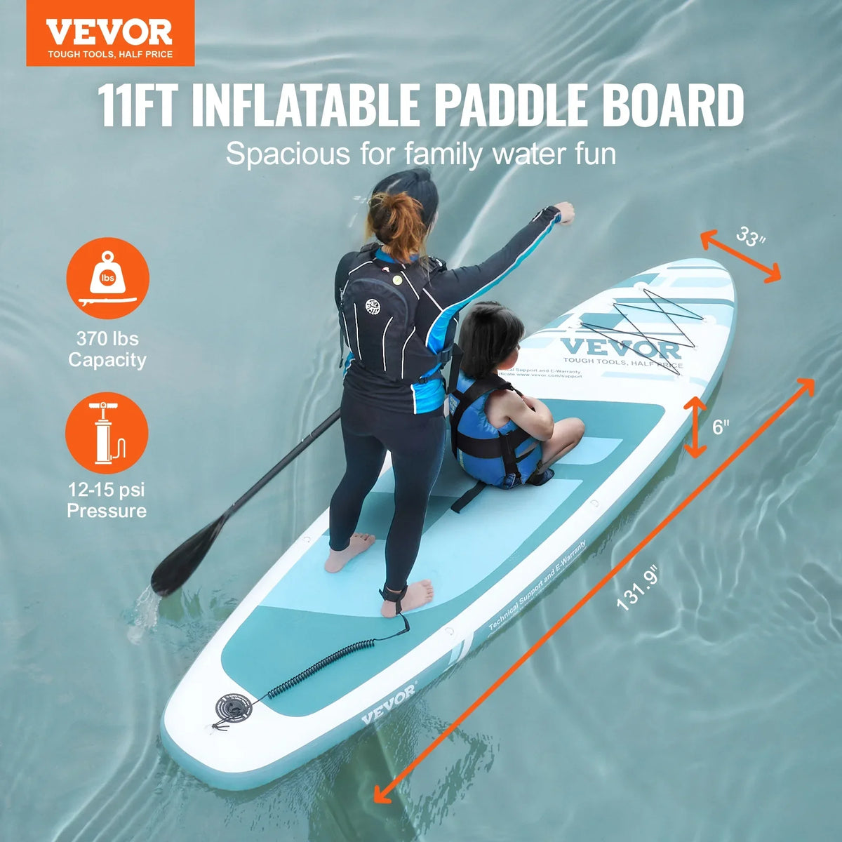 SKYSHALO 11' Sup  Inflatable Stand Up Paddle Board Surf Board with Paddle Accessory