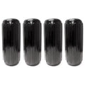 Center Hole Ribbed vessel Pontoon Fender, Black - 4 Piece. 10 x 28 in