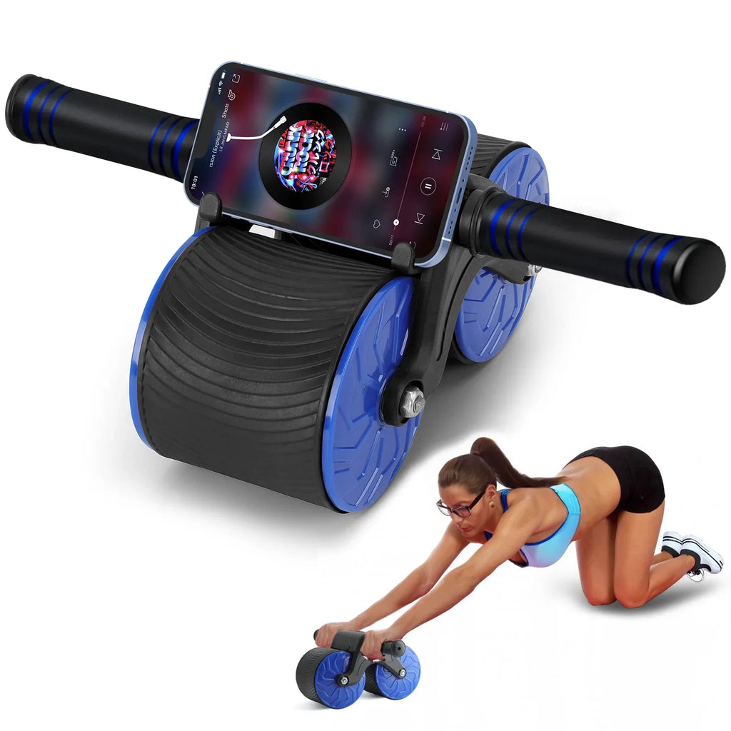 Abdominal Wheel for Abs Workout Training Muscle Strength at Home Gym - Beginner to Advanced Fitness Equipment. Ab Roller Wheel, Automatic Rebound Abdominal Wheel for Core Strength Training