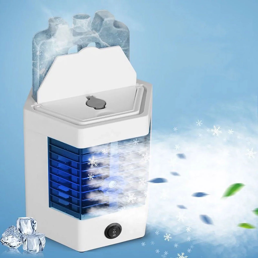 YHAIOGS Mini Portable Air Cooler Personal Space Cooler Easy to Fill aqua and Led Light and Portable Air Conditioner Device Cool Any Space Like Home office