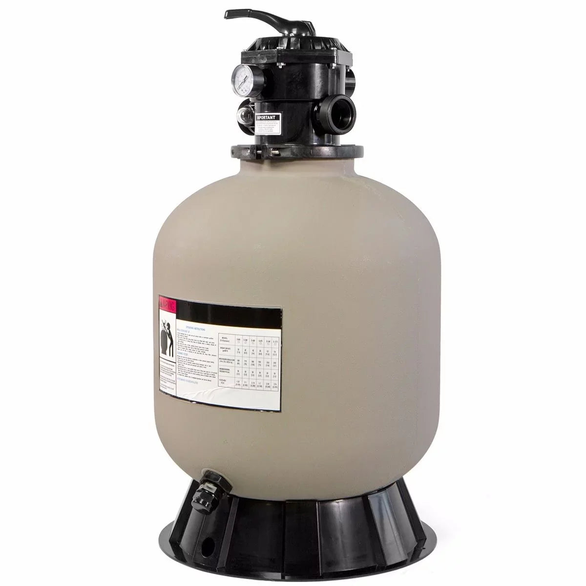 XtremepowerUS Sand Filter System 19", Pressure aqua, 360 degree rotation of valve 24,000 Gallons, Gray