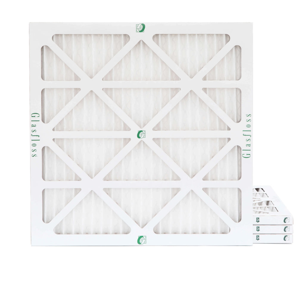 Exact Size: 23-3/8 x 23-3/8 x 7/8. Box of 4. Glasfloss ZL 24x24x1 MERV 10 Pleated AC Furnace Air Filters