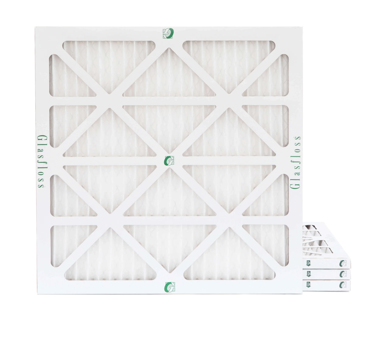 Exact Size: 23-3/8 x 23-3/8 x 7/8. Box of 4. Glasfloss ZL 24x24x1 MERV 10 Pleated AC Furnace Air Filters