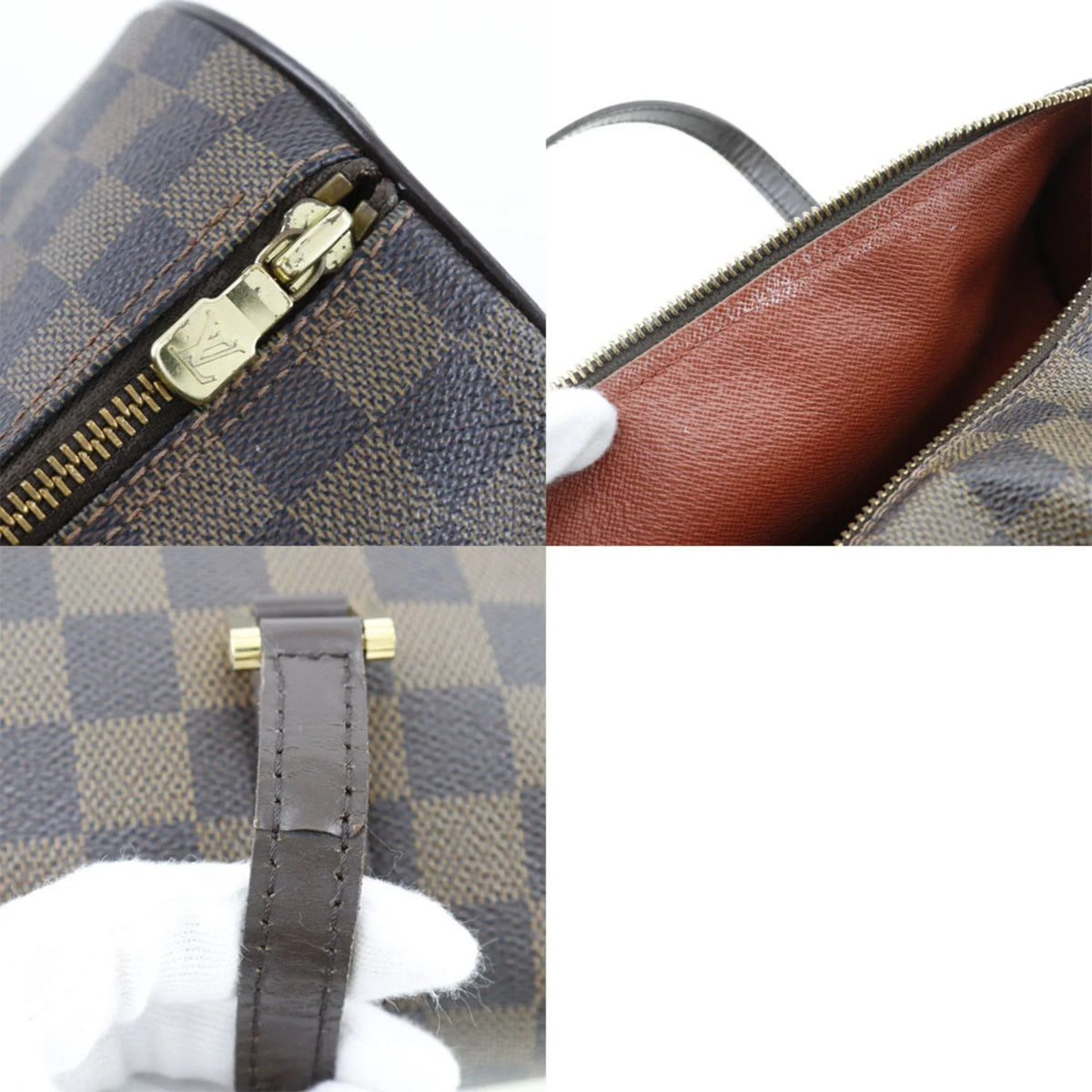 Pre-Owned LOUIS VUITTON Louis Vuitton Papillon PM Handbag Damier Canvas Brown DU0094 Ladies (Good)