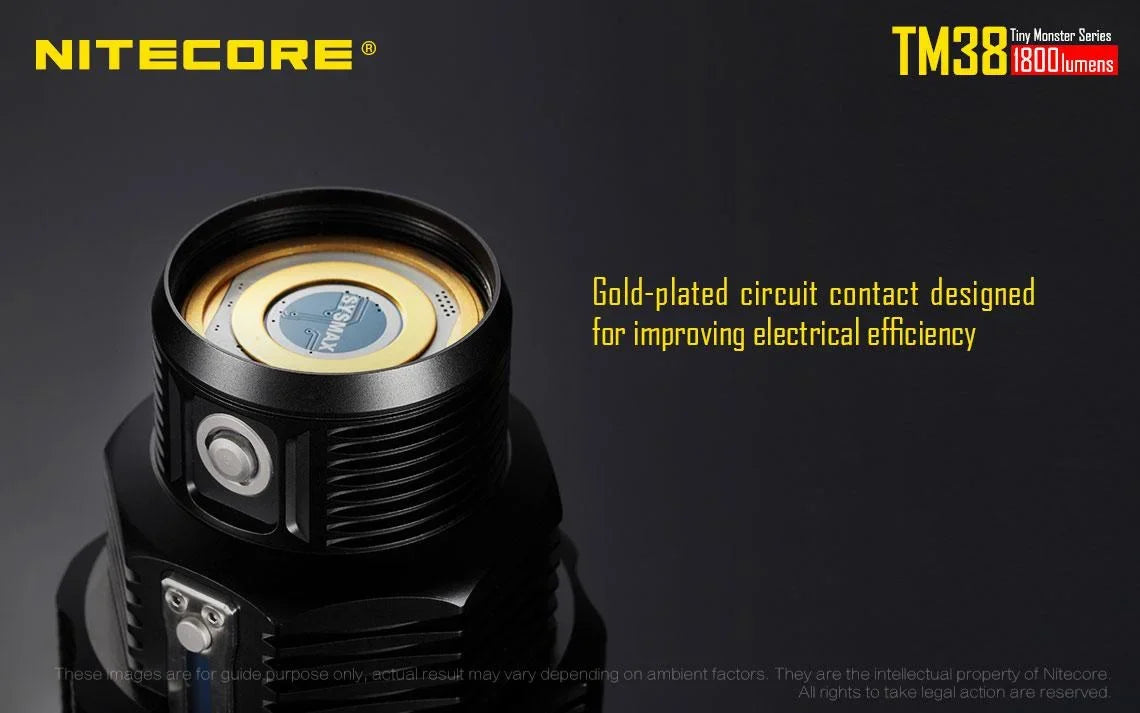 Outdoor Value Pack: Nitecore TM38 Searchlight  and  E4K Flashlight -Both can be Recharged on the go or at home