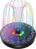 AISITIN 5.5W LED Solar Fountain Pump with Color LED Light, New Upgrade 7 Nozzles Solar Bird Bath Fountains in 2022, Suitable for Outdoor, Garden, Pond, Fish Tank, Bird Bath, Swimming Pool