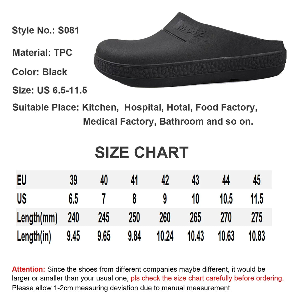 FULORIS Slip immune Kitchen Shoes Oil immune Chef Shoes for Men Adult