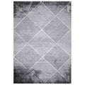 Brighton Matrix Geometric Rectangle Area Rug, Gray. Concord Global Trading 80434 3 x 5 ft