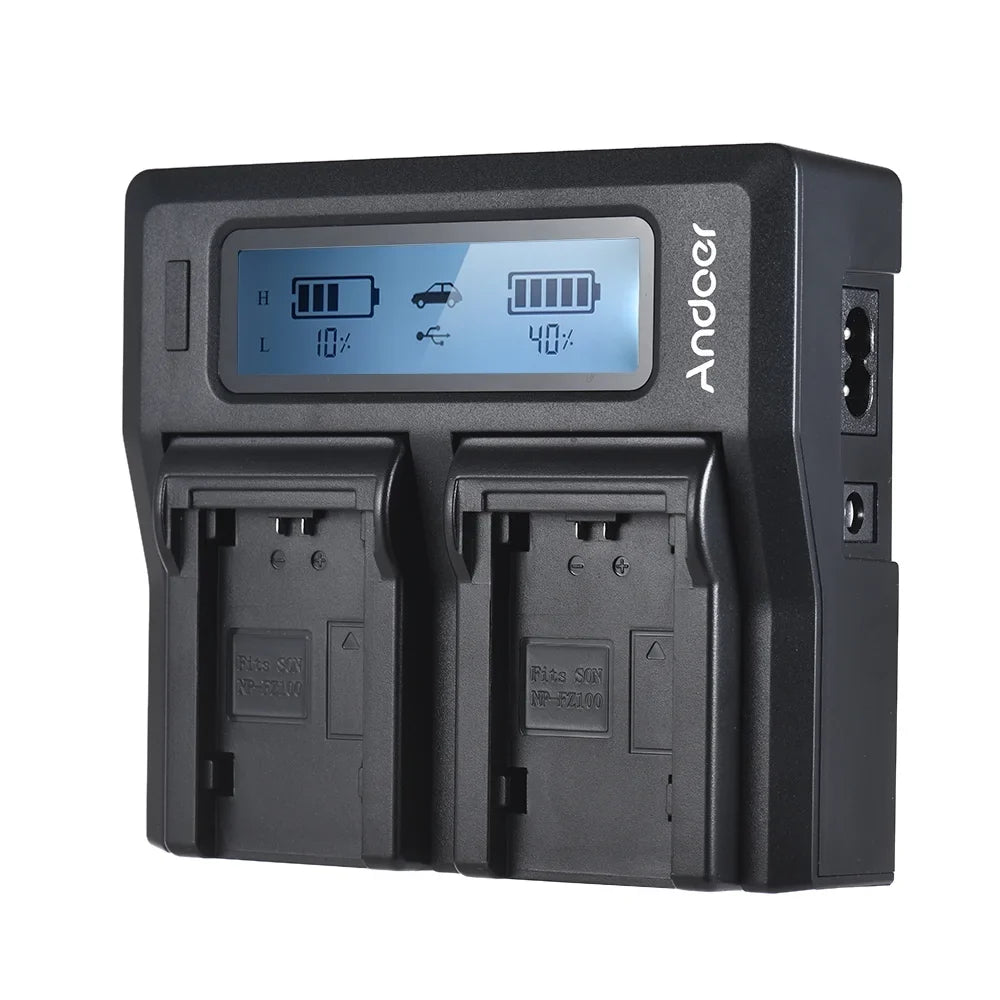 Suzicca NP-FZ100 Dual Channel LCD Battery Replacement for  A7III A9 A7RIII A7SIII