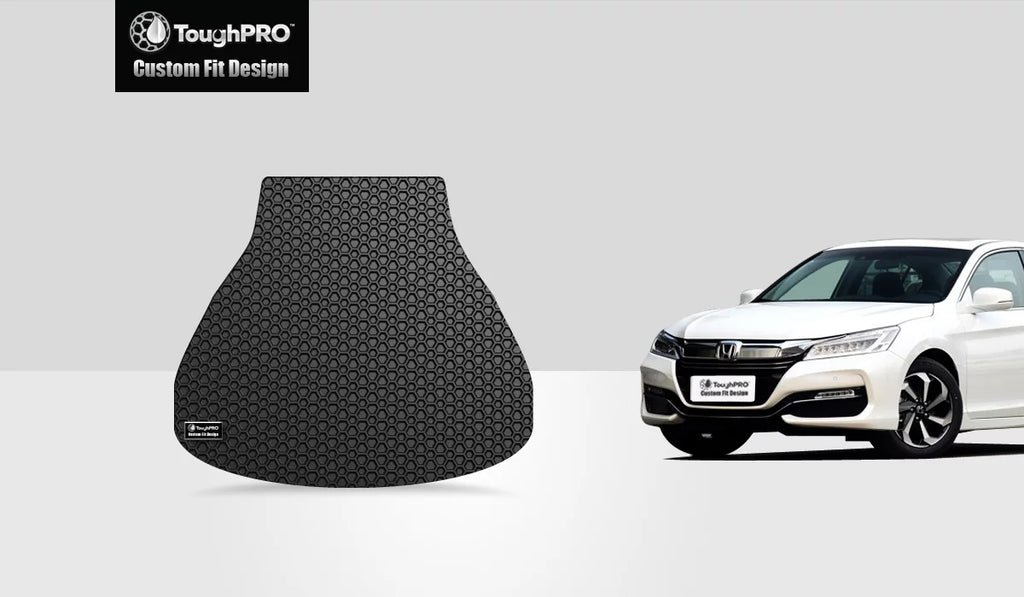 ToughPRO - Trunk Mat matching with HONDA Accord - All atmospheric conditions Heavy Duty (Made in USA) - Black Rubber - 2014
