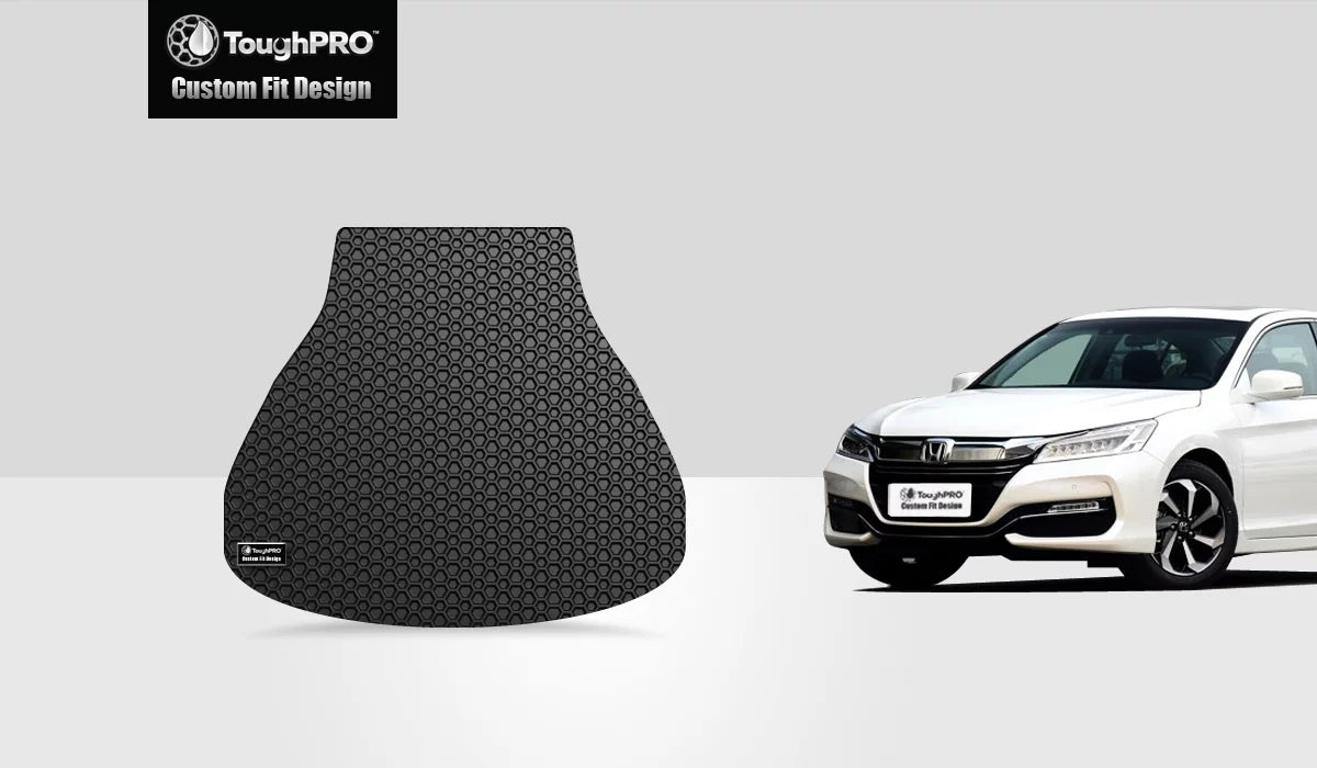 ToughPRO - Trunk Mat matching with HONDA Accord - All atmospheric conditions Heavy Duty (Made in USA) - Black Rubber - 2014