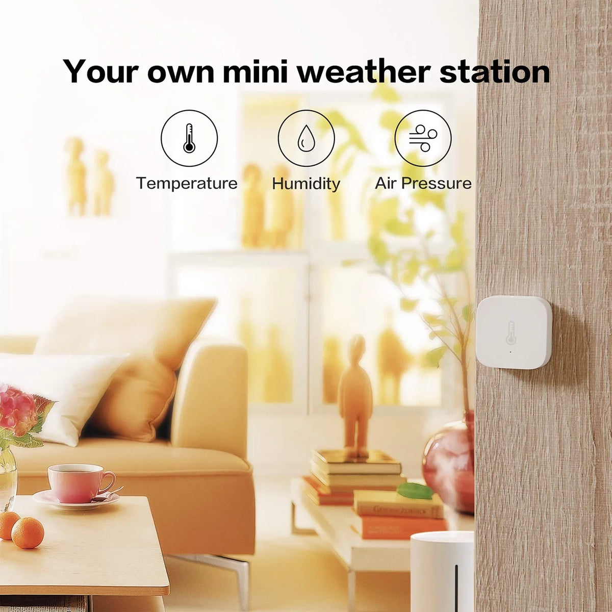 Temperature Sensor Smart Aqara Humidity Sensor for Remote Monitoring and Home Automation REQUIRES AQARA HUB matching with  HomeKit