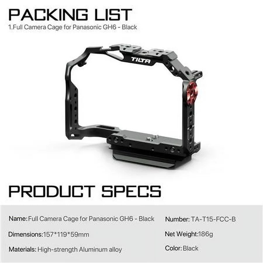 Full Camera Cage for  Lumix GH6, Black