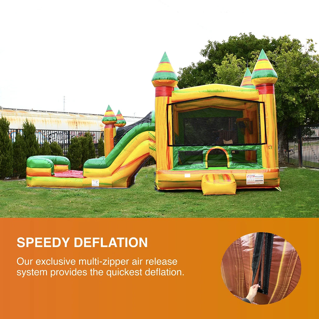 JumpOrange Commercial Grade Bounce House aqua Slide with Pool for Kids and Adults (with Blower), Fiesta Theme