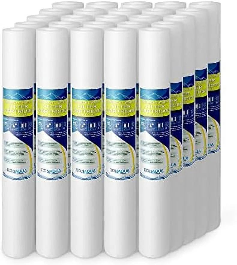 suitable With FPMB5-20, FPMB520, SDC-25-2005/4, VX05-20 Pack Of 25. Standard Whole House -Blown Four Layers Filtration Polypropylene 10 Micron Sediment Filter 20” X 2.5” Fits 20” X 2.5” Housings