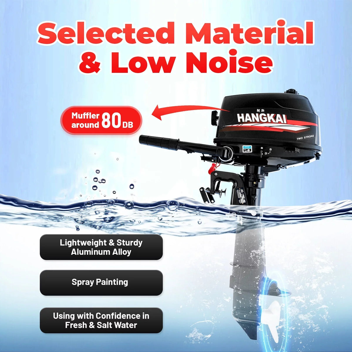 CNCEST Outboard Motor 6  2-Stroke Inflatable Fishing vessel Motor Engine aqua Cooling System
