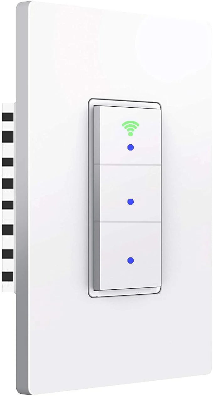 SANA Smart Light Switch,WiFi Wall Light Switch, Easy Installation and APP Control, suitable with Alexa and Google Home, No Hub Required (3 Switches in 1 Gang)