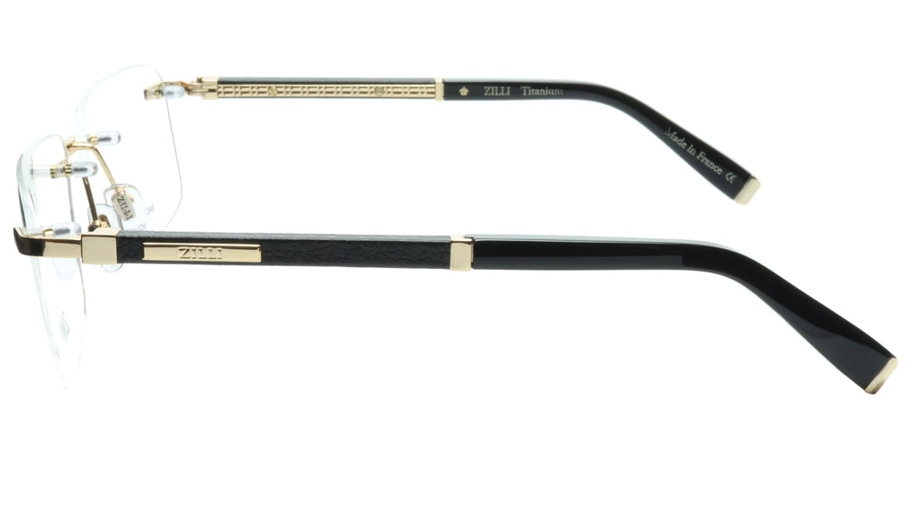 ZILLI Rimless Eyewear Made with Real Leather and High superior Titanium