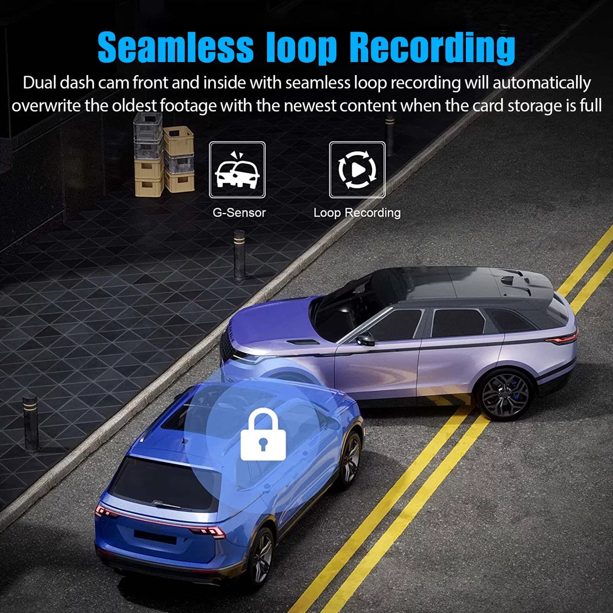 Dash Cam Front and Rear, TSV 3 Channel Dual Dash Camera, 1080P HD Screen Car Camera DVR Backup Cam with Night Vision