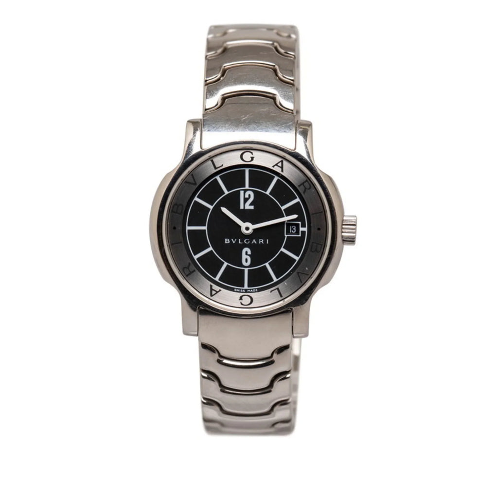 Pre-Owned Bvlgari Solo Tempo Watch ST29S Quartz Black Dial Stainless Steel Ladies BVLGARI (Good)
