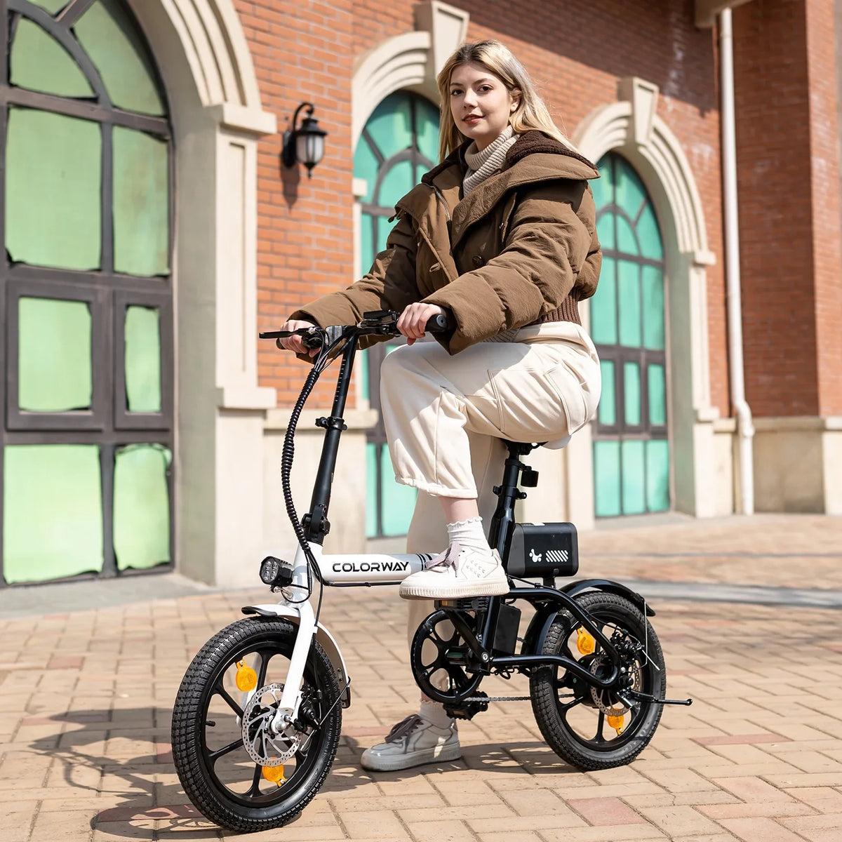 Range 16-37MILE for Adults. COLORWAY BK35M Folding Electric Bicycles, 16 inch E Bike 350W City E-Bike Max