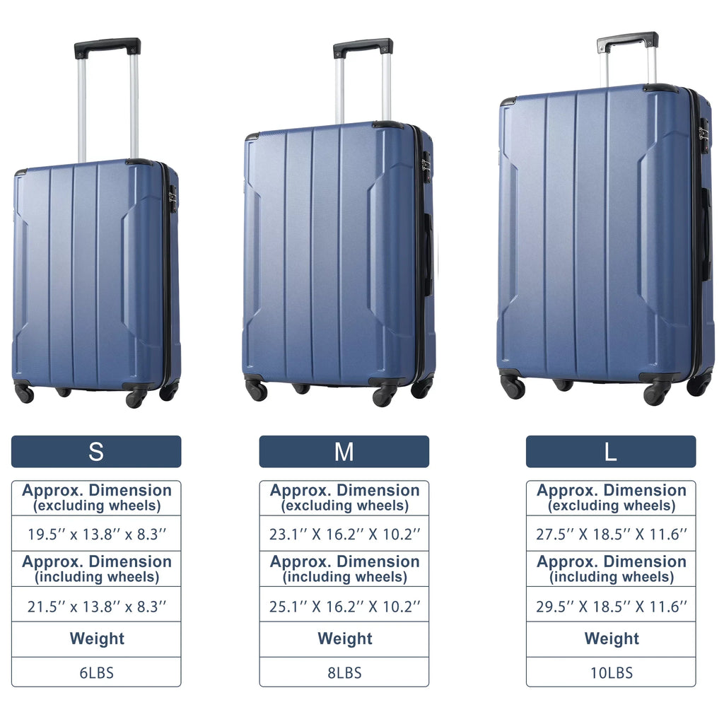 Hardside Expandable Luggage Double 360°Spinner Upright Hardshell Suitcase with TSA Lock Lightweight, Hardshell Luggage Spinner Suitcase, 20"