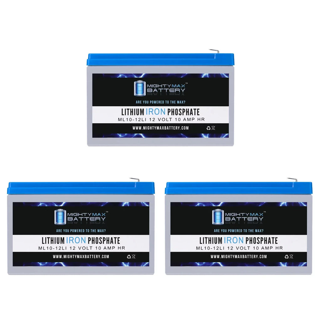 12V 10AH Lithium Replacement Battery matching with Marcum VS385 C - 3 Pack