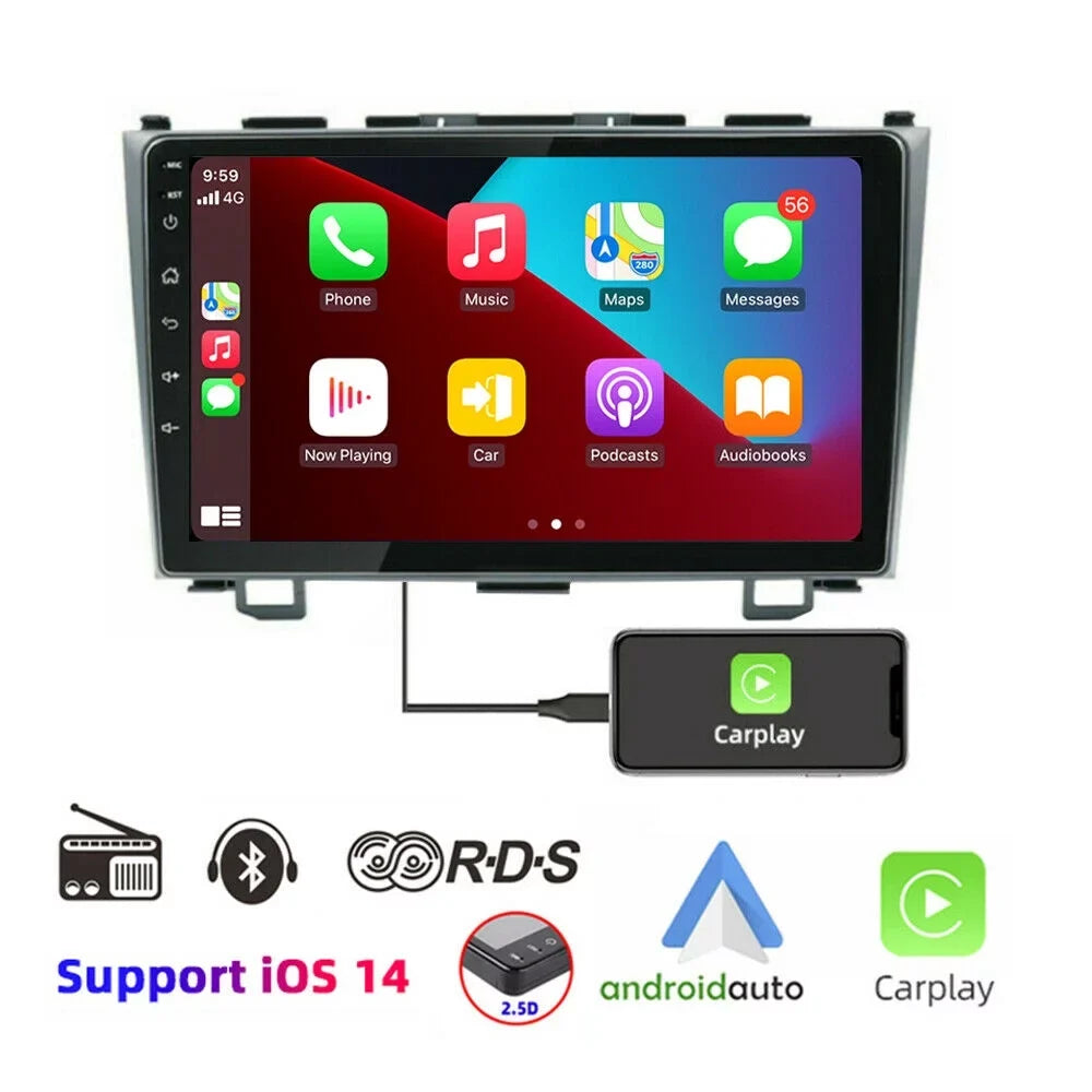 JMANCE Double Din Car Stereo  Carplay for Honda CRV 2007-2011 with 9" Touch Screen Radio with Backup Camera