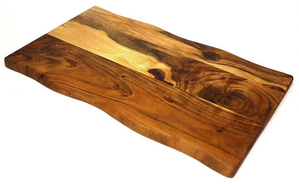 Mountain Woods Brown Solid Acacia Hard Wood Hand Crafted LIVE EDGE Cutting Board | Cahruterie Board | Serving Tray  - 16" (﻿Limit 5 Per Order)