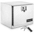 ARKSEN 18" Aluminum Truck Underbody Diamond Plate ToolBox w/ T-Handle Latch Durable Pickup Trailer Storage Organizer Tool Box Key Lock, Silver