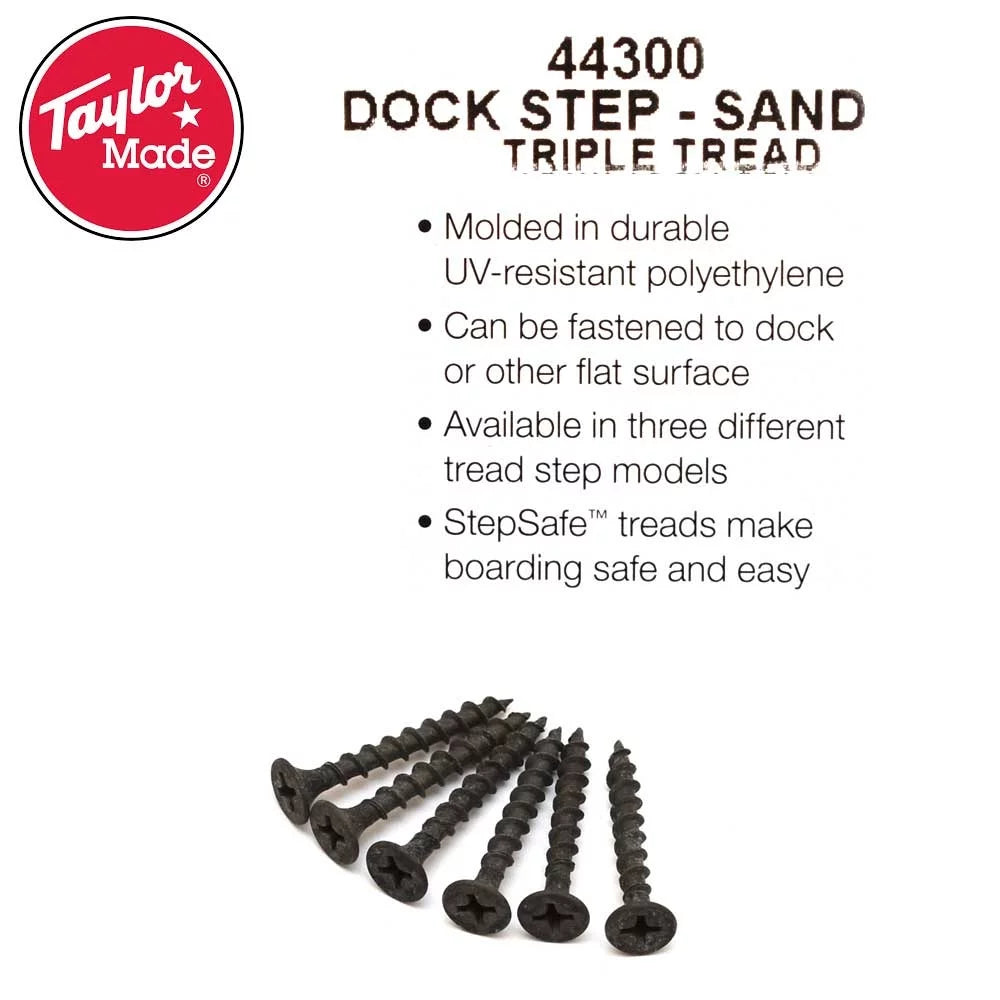 Taylor Made vessel Dock Step 44300 | Triple Tread Sandstone Polyethylene