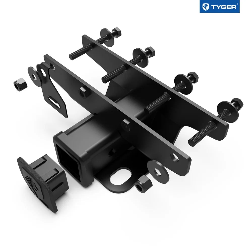 Tyger Auto TG-HC2J003B Hitch & wrap Kit matching with 2018-2024 Jeep Wrangler JL/JLU (Include 20-24 diesel engine; 21-24 4xe) Factory Style 2 inch Rear Receiver Hitch Tow Towing Trailer Hitch
