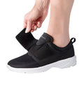 Women’s Lightweight Easy Walker Wide Shoes for Seniors, 6, Black