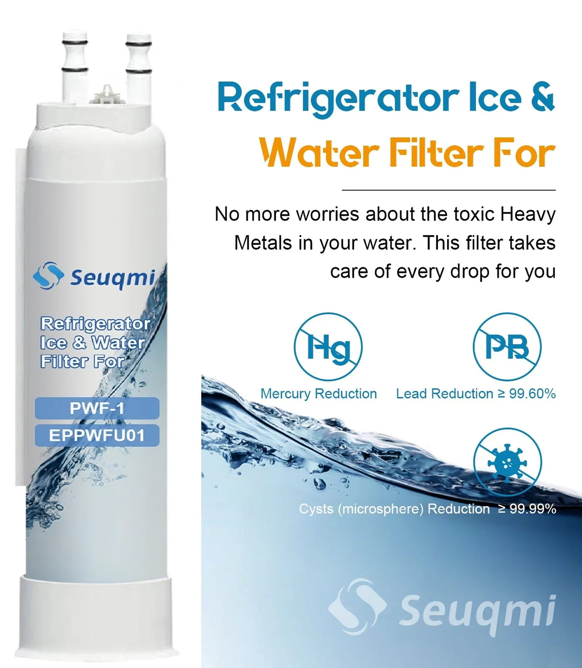 2Pack Seuqmi brand liquid and ice filters are appropriate with Frigidaire®PurePour PWF-1 FPPWFU01