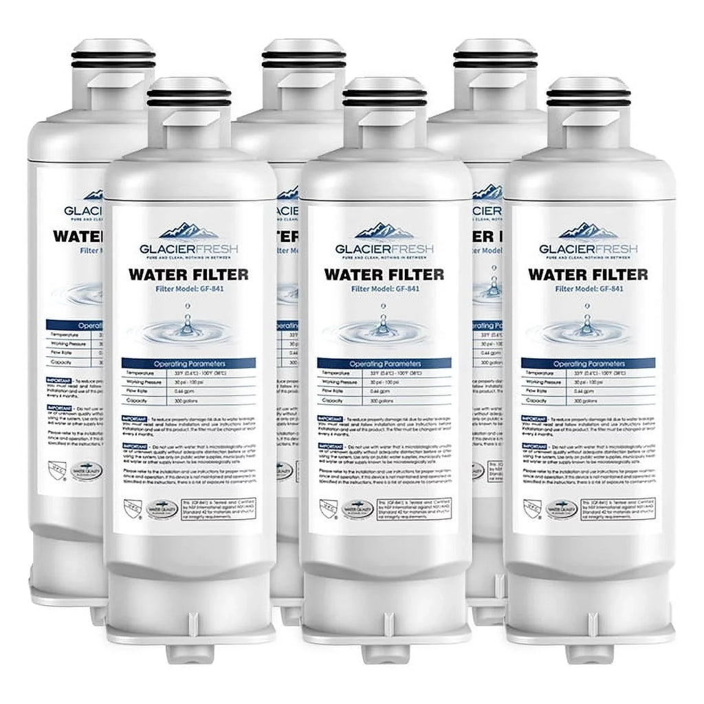 GLACIER FRESH DA97-17376B HAF-QIN Refrigerator Filtered liquid Filter Replacement for HAF-QIN/EXP, DA97-08006C, RF23M8070SG, RF23M8070SR, RF23M8090SG, RF23M8090SR (6Pack)