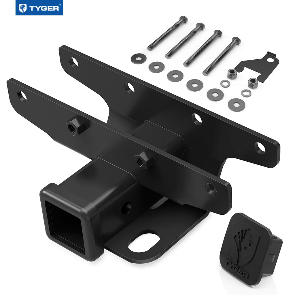Tyger Auto TG-HC2J003B Hitch & wrap Kit matching with 2018-2024 Jeep Wrangler JL/JLU (Include 20-24 diesel engine; 21-24 4xe) Factory Style 2 inch Rear Receiver Hitch Tow Towing Trailer Hitch