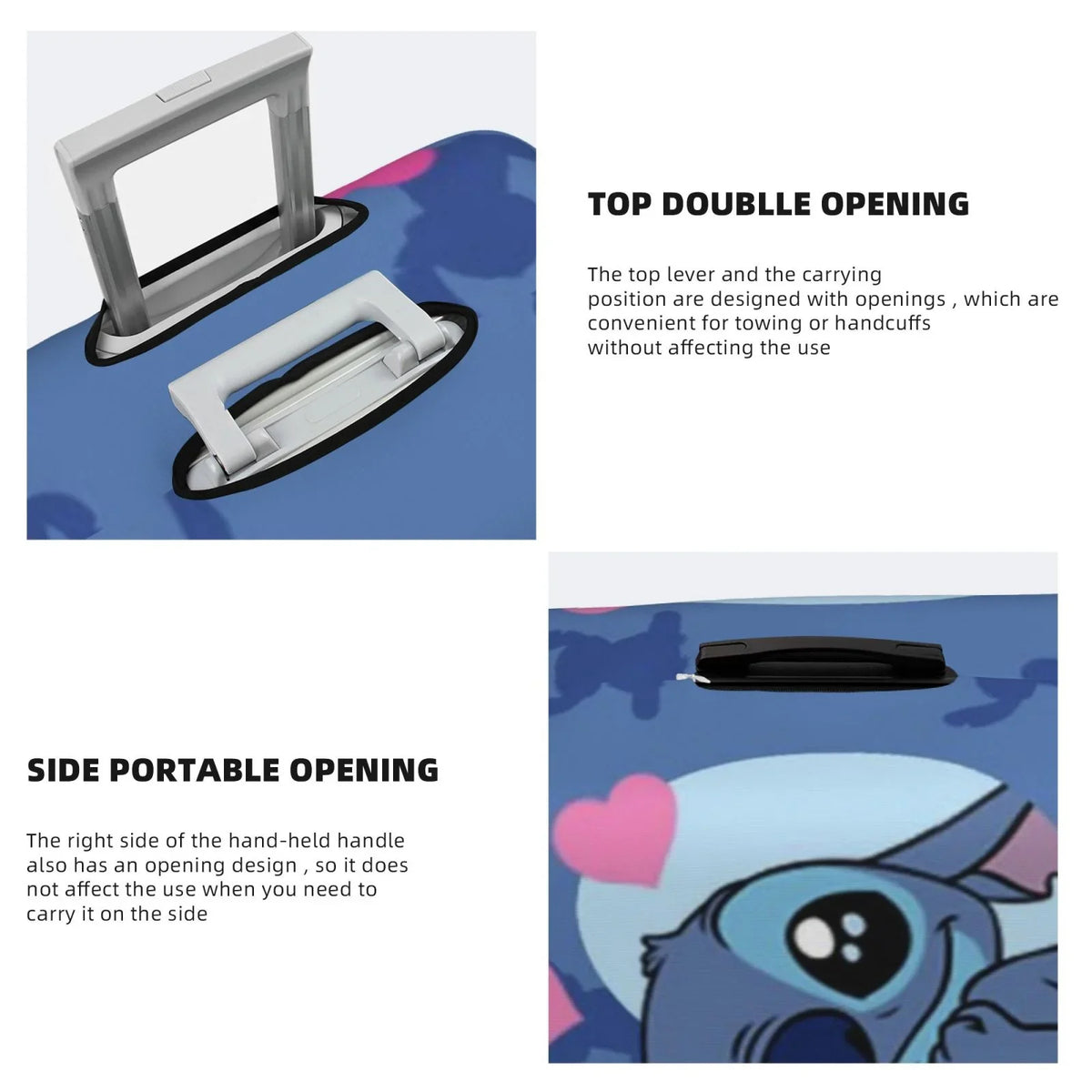 Stitch Heart Protective Suitcase wrap Elastic Travel Luggage protector Organizers Fits Large