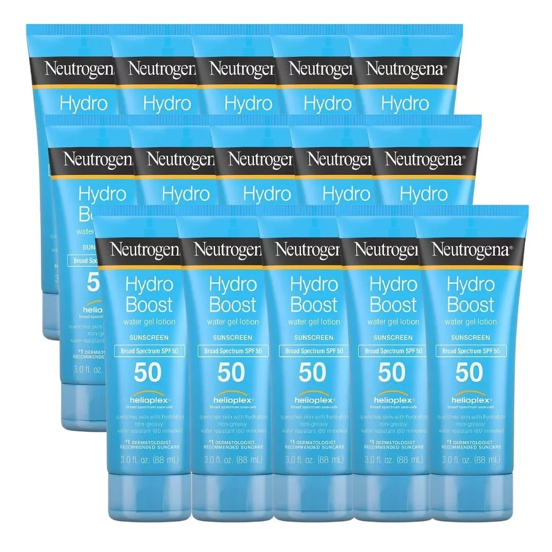 HydroBoost Moisturizing liquid Gel SunscreenLotion Oil Free(15 Pack 3 OZ Per Pack)