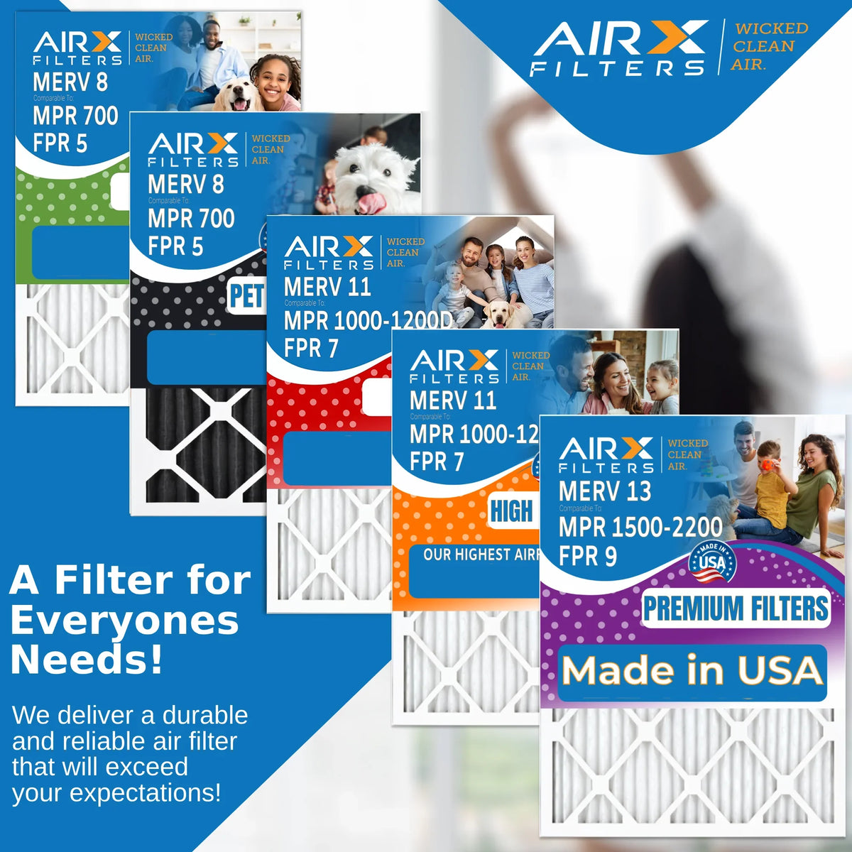 20x25x6 Air Filter MERV 8 Comparable to MPR 700 & FPR 5 matching with Aprilaire 201 Premium USA Made 20x25x6 Furnace Filter 1 Single Filter by AIRX FILTERS WICKED CLEAN AIR.