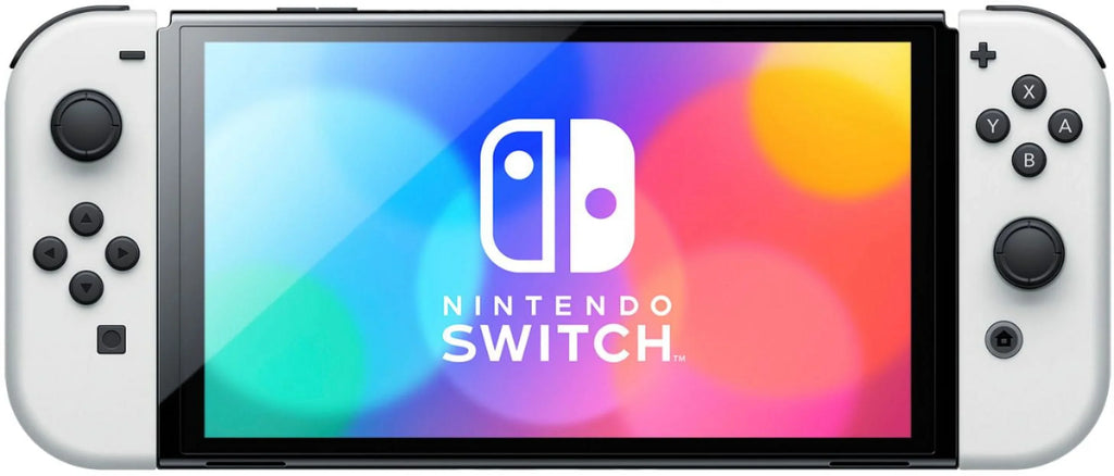 Nintendo Switch OLED Model White Joy Con 64GB Console Improved HD Screen and LAN-Port Dock with Mario Rabbids Kingdom Battle and Mytrix Accessories 2021 New
