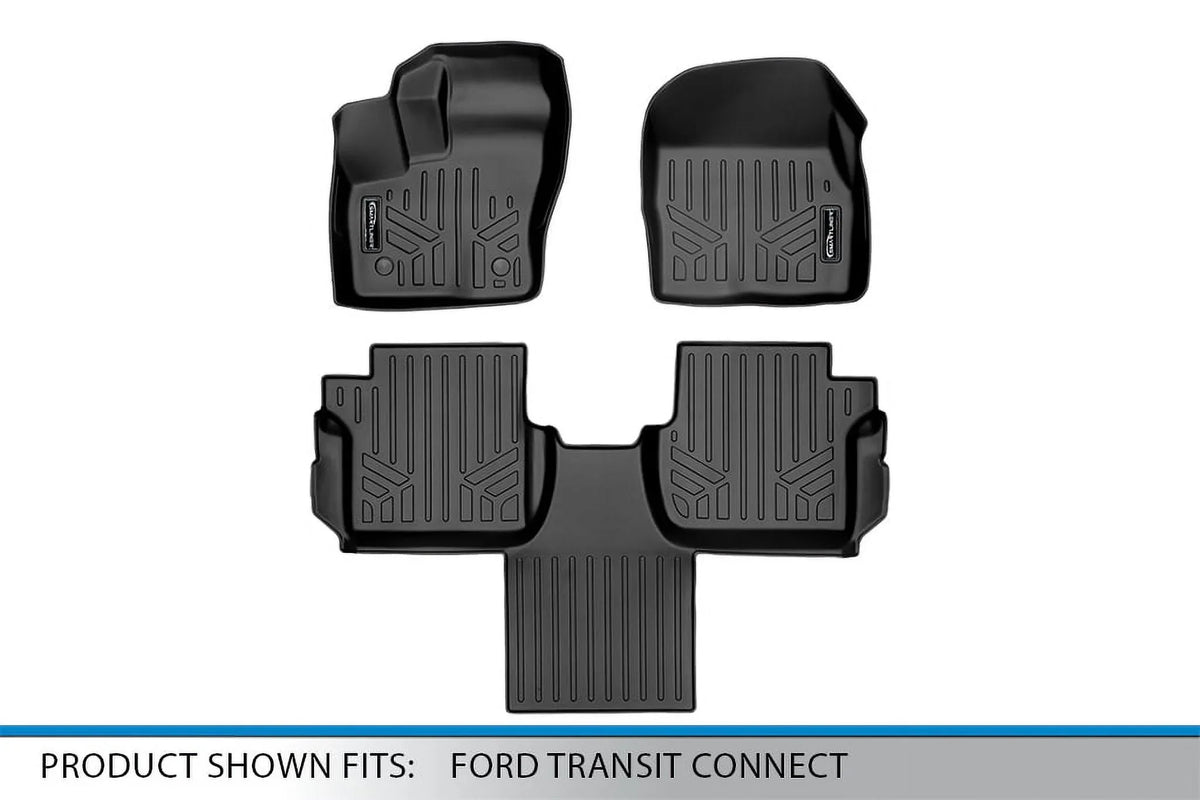 Floor Mats 2 Row Liner Set for 2014-2021  Transit Connect, Black. Smartliner SA0363-B0478 36 x 5 x 28 in