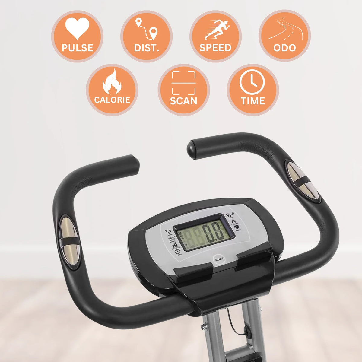 Exercise Bike, 3 in 1 Stationary Bike Upright Recumbent Folding Home workout, 260 LBS Capacity, Back and Arm Rest, Heart Rate LCD Sensor, 8 Levels of Adjustment Fitness Cardio Cycle