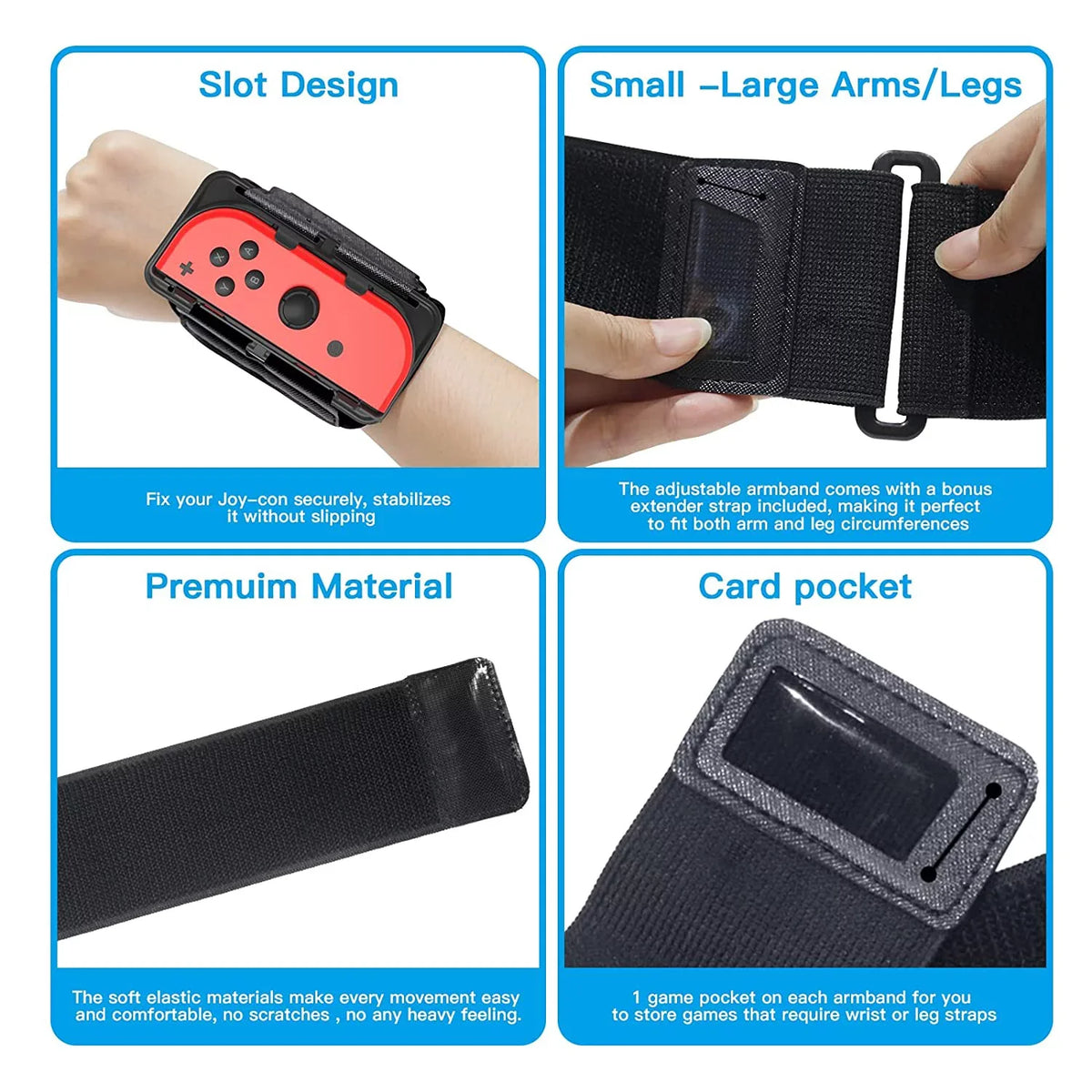 New Upgrade 2-in-1 Arm and Leg strap matching with Nintendo Switch Sports/Ring Fit Adventure/Just Dance